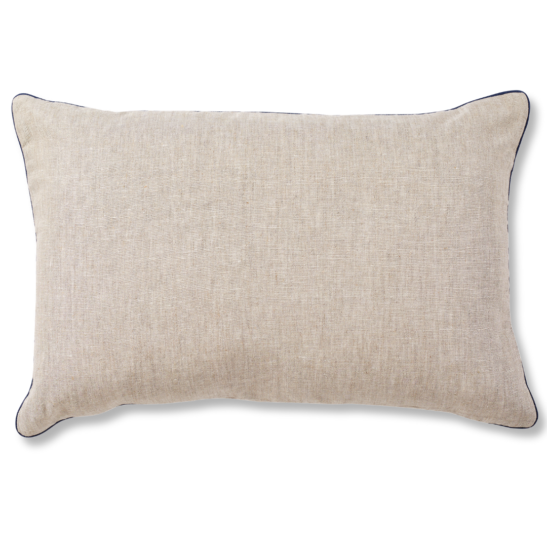 COUSSIN NUAGE - UNI NATUREL & BLEU MARINE 